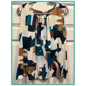 Women’s Plus Size Abstract Print Sleeveless Top